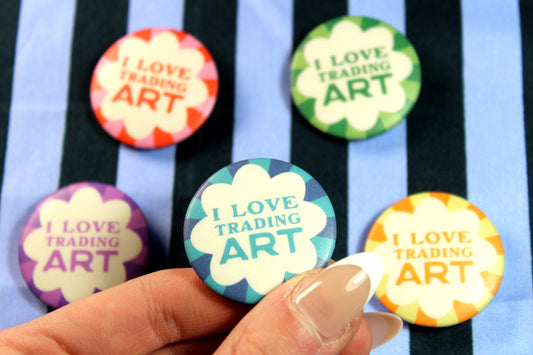 I Love Trading Art Pinback Buttons