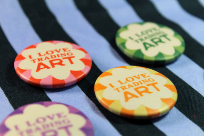 I Love Trading Art Pinback Buttons
